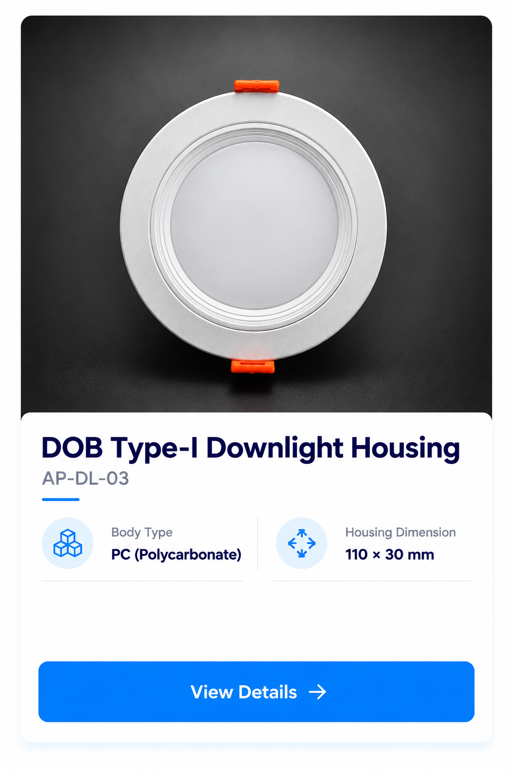 DOB Type-I Downlight Housing